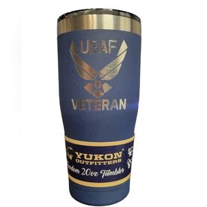 US Air Force Veteran Engraved 20 oz Yukon Outfitters Insulated Tumbler